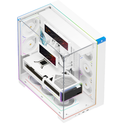 Корпус без блока питания/ Case Thermalright A70 Vision, Midi-Tower, TG, LCD, ARGB, no fans, 2xUSB-A 3.0, 1xUSB Type-C, ATX, mATX, mITX White