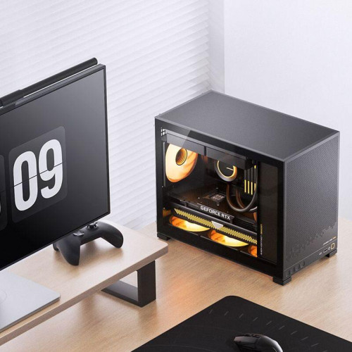 Корпус без блока питания/ Jonsbo D32 STD BLACK, Mini-Tower, no fans, mATX, mITX, 1xUSB3.2 Gen1 Type-A, 1xUSB3.2 Gen 2 Type-C, 1xAUDIO, 1xMIC