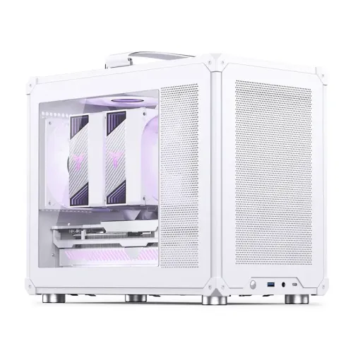 Корпус без блока питания/ Case JONSBO C6 MAX Handle, Mini-Tower, TG, no fan, 1xUSB-A 3.0 + 1xUSB-C 3.1, mATX, mITX White