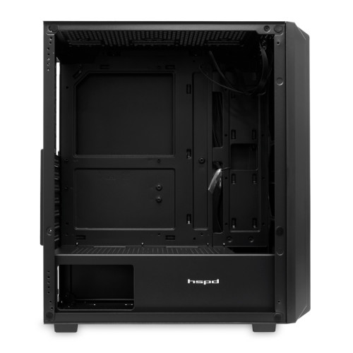 Корпус без блока питания/ Case HSPD M730, Mesh Mid Tower, Black, TG, 0.4 SPCC, no fans, E-ATX, ATX, mATX, mITX, 155/280/175-200mm, 2x2.5