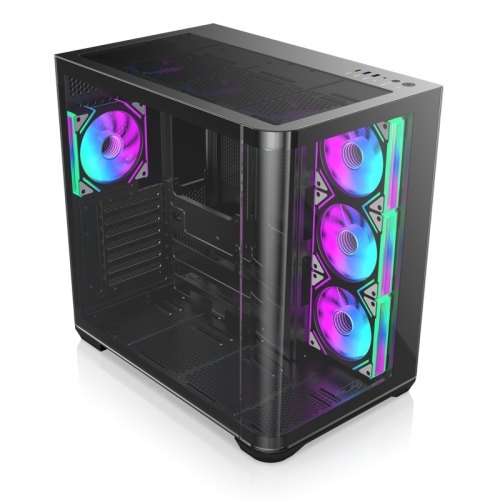 Корпус без блока питания/ Case Raijintek ATREUS BT7, Midi-Tower, TG, 7x120mm ARGB, 2xUSB-A 3.0 + 1xUSB Type-C , E-ATX, ATX, mATX, mITX Black