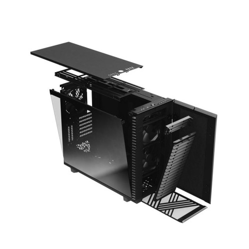 Корпус ПК без блока питания/ Case Fractal Design Define 7 TG Dark Tint, Midi-Tower, 3x140mm, 2xUSB-A 2.0 + 2xUSB-A 3.2 + 1xUSB 3.2 Type-C E-ATX, ATX, mATX, mITX Black