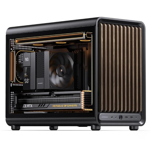 Корпус без блока питания/ Case JONSBO D33 WOOD, Mini-Tower, TG, no fan, 2xUSB-A 3.0 + 1xUSB-C 3.2, mATX, mITX Black