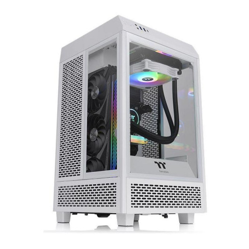 Корпус Thermaltake The Tower 100 Snow белый miniITX 1x120mm 3x140mm 2xUSB3.0 audio bott PSU [CA-1R3-00S6WN-00]