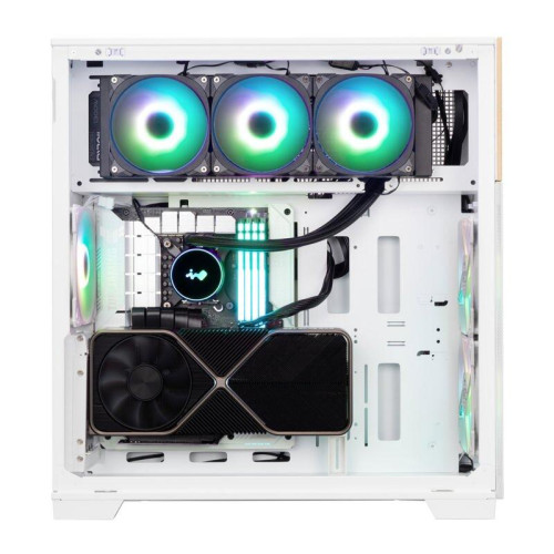 Корпус без блока питания/ Case InWin F5, Full-Tower, TG, 3x140mm ARGB, 2xUSB-A 3.0 + 1xUSB-C 3.2, E-ATX, ATX, mATX, mITX White