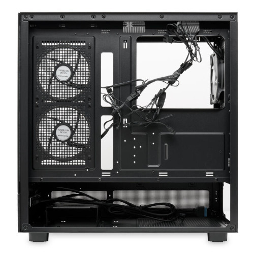 Корпус без блока питания/ HSPD F710, Panoramic Mid Tower, Black, TG, 0.5 SPCC, 3x120mm ARGB E-ATX, ATX, mATX, mITX 185/395/270mm 2x2.5