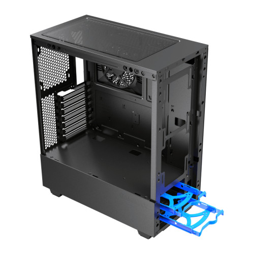 Компьютерный корпус, без блока питания ATX/ Gamemax Contac COC BG ATX case, black/grey, w/o PSU, w/2xUSB3.0, w/1x14cm ARGB front fan(GMX-FN14-Rainbow-C9), w/1x12cm ARGB rear fan(GMX-FN12-