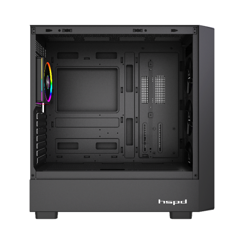 Корпус без блока питания/ Case HSPD F760, Mid Tower, Black, TG, 0.5 SPCC, 4x120mm ARGB E-ATX, ATX, mATX, mITX 165/420/200mm 2x2.5