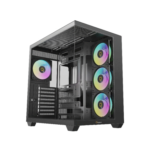 Корпус ПК без блока питания/ Case Ocypus Gamma C74 BK ARGB, Midi-Tower, TG, 4x120mm ARGB, 2xUSB-A 3.0 + 1xUSB-C 3.1, ATX, mATX, mITX Black