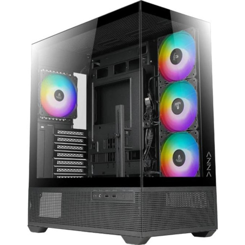 Корпус Azza TIARA черный без БП ATX 4x120mm 2xUSB3.0 1xUSB3.1 audio bott PSU