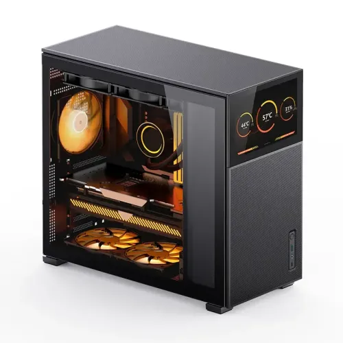 Корпус без блока питания/ Case JONSBO D41 MESH SCREEN, Midi-Tower, TG, no fan, 1xUSB-A 3.2 + 1xUSB-C 3.2, ATX, mATX Black