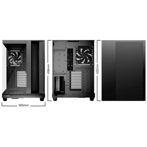 Корпус ПК без блока питания/ Case be quiet! LIGHT BASE 500, Midi-Tower, TG, 4x120mm, 2xUSB-A 3.2, 1xUSB 3.2 Type-C, ATX, mATX, mITX Black