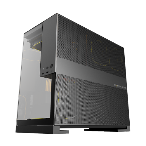 Корпус ПК без блока питания/ Case Geometric Future Model 5, Midi-Tower, TG, no fans, 2xUSB-A 3.0, 1xUSB 3.2 Type-C, E-ATX, ATX, mATX, mITX Black/Gray
