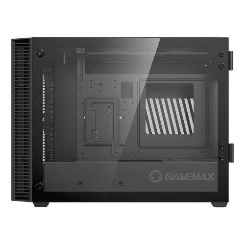 Компьютерный корпус, без блока питания ITX/ Gamemax Abyss ITX case, black, w/o PSU, w/2xUSB3.0, infinity rainbow lights FP, w/2x120mm Rainbow top fans (FN12ARGB-M)