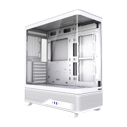 Корпус без блока питания/ Case HSPD F560, Mid Tower, White, TG, 0.6 SPCC, no fans ATX, mATX, mITX 165/410/180mm 2x2.5