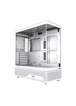 Корпус без блока питания/ Case HSPD F560, Mid Tower, White, TG, 0.6 SPCC, no fans ATX, mATX, mITX 165/410/180mm 2x2.5