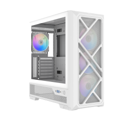 Корпус ПК без блока питания/ Case SAMA S41 White, Midi-Tower, TG, 4x120mm ARGB, 2xUSB 3.0 + 1xUSB 3.2 Type-C, ATX, mATX, mITX White