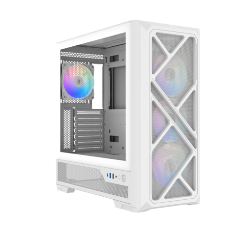 Корпус ПК без блока питания/ Case SAMA S41 White, Midi-Tower, TG, 4x120mm ARGB, 2xUSB 3.0 + 1xUSB 3.2 Type-C, ATX, mATX, mITX White