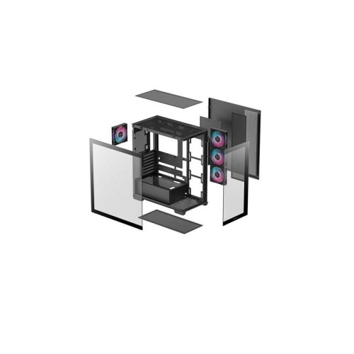 Корпус Deepcool CG580 4F черный без БП ATX 6x120mm 3x140mm 2xUSB3.0 audio bott PSU