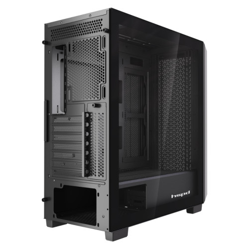 Корпус без блока питания/ Case HSPD F750, Mesh Full Tower, Black, TG, 0.6 SPCC, no fans, E-ATX, ATX, mATX, mITX 160/405/160mm 3x2.5 Корпус без блока питания/ Case HSPD F750, Mesh Full Tower, Black, TG, 0.6 SPCC, no fans, E-ATX, ATX, mATX, mITX 160/405/160mm 3x2.5