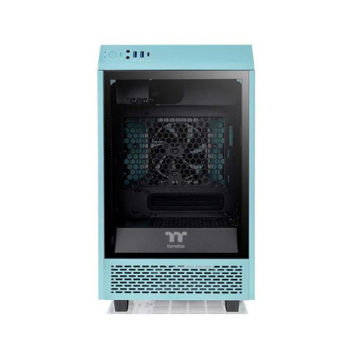 Корпус Thermaltake The Tower 100 Turquoise голубой miniITX 1x120mm 3x140mm 2xUSB3.0 audio bott PSU [CA-1R3-00SBWN-00]