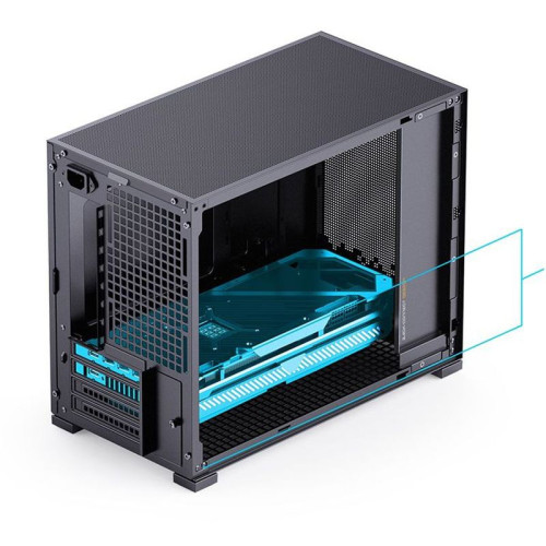 Корпус без блока питания/ Jonsbo D32 STD BLACK, Mini-Tower, no fans, mATX, mITX, 1xUSB3.2 Gen1 Type-A, 1xUSB3.2 Gen 2 Type-C, 1xAUDIO, 1xMIC