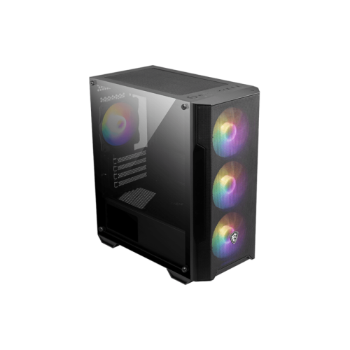Корпус ПК без блока питания/ Case MSI MAG FORGE M100A, Mini-Tower, TG, 4x120mm ARGB, 2xUSB 2.0, 1xUSB 3.0, mATX, mITX Black