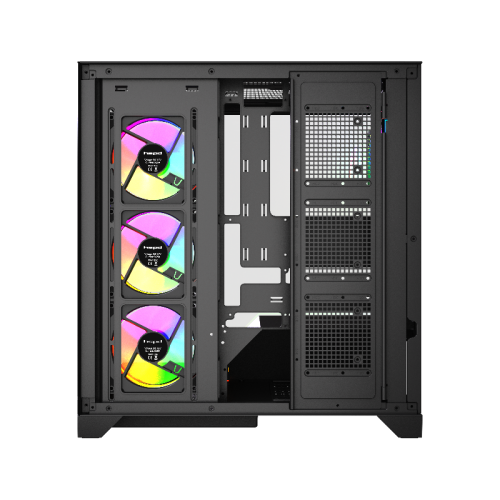 Корпус без блока питания/ Case HSPD F550, Mid Tower, Black, TG, 0.7 SPCC, 4x120mm ARGB ATX, mATX, mITX 185/420/200mm 3x2.5 Корпус без блока питания/ Case HSPD F550, Mid Tower, Black, TG, 0.7 SPCC, 4x120mm ARGB ATX, mATX, mITX 185/420/200mm 3x2.5