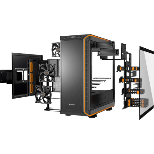 Корпус ПК без блока питания/ Case be quiet! DARK BASE PRO 900 rev.2, Full-Tower, TG, 3x140mm, 3xUSB-A 3.2, 1xUSB 3.2 Type-C, E-ATX, ATX, mATX, mITX Black/Orange
