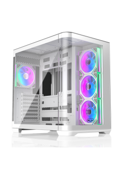 Корпус без блока питания/ Case Raijintek ATREUS BT4, Midi-Tower, TG, 4x120mm ARGB, 2xUSB-A 3.0 + 1xUSB Type-C , E-ATX, ATX, mATX, mITX White