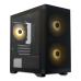 Корпус без блока питания/ HSPD M320, Mesh Mini-tower, Black, slide TG, 0.45 SPCC, 2x140mm ARGB+1x120mm ARGB mATX, mITX 160/340/184mm 2x2.5
