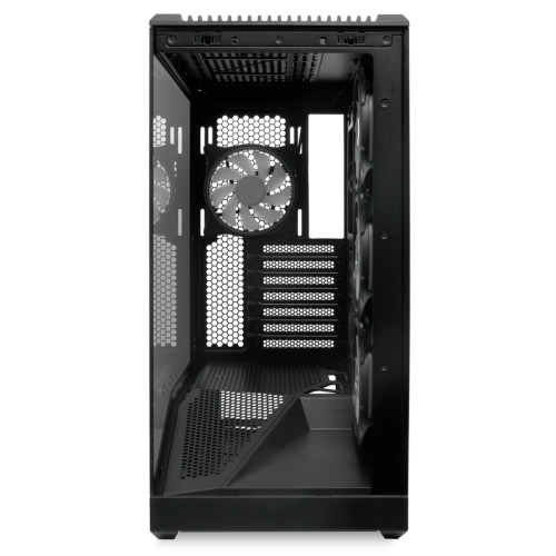 Корпус без блока питания/ Case HSPD F711, Panoramic Full Tower, Black, TG, 0.7 SPCC, 4x120mm ARGB (FN027) ATX, mATX, mITX 190/420/280mm 2x2.5