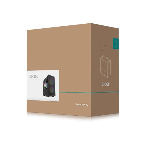 Корпус Deepcool CH360 черный mATX 7x120mm 3x140mm 1xUSB3.0 audio bott PSU [CH360 BLACK]