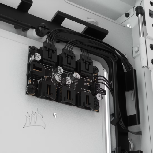 Корпус без блока питания/ Case Corsair iCUE 5000X RGB, Midi-Tower, TG, 3x120mm RGB, 2xUSB-A 3.2, 1xUSB 3.2 Type-C, E-ATX, ATX, mATX, mITX White