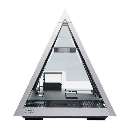 Корпус Azza Pyramid L черный/серебристый ATX 6x120mm 2xUSB3.0 audio bott PSU [CSAZ-804L PYRAMID]