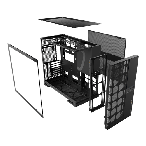Корпус ПК без блока питания/ Case Geometric Future Model 5 Vent, Midi-Tower, TG, no fans, 2xUSB-A 3.0, 1xUSB 3.2 Type-C, E-ATX, ATX, mATX, mITX Black