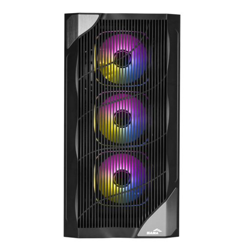 Корпус ПК без блока питания/ Case SAMA V42 Black, Midi-Tower, TG, 4x120mm ARGB, 2xUSB 3.0 + 1xUSB 3.2 Type-C, ATX, mATX, mITX Black