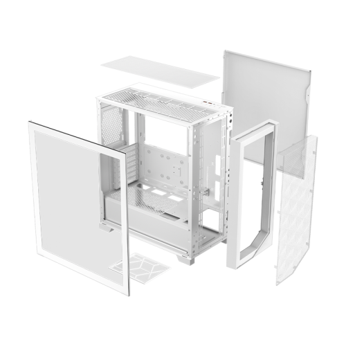Корпус без блока питания/ Case PCCooler C3D510 WH, Midi-Tower, TG, Mesh, no fans, 2xUSB-A 3.0, E-ATX, ATX, mATX, mITX White