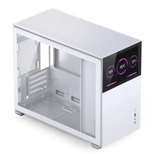 Корпус без блока питания/ Case JONSBO D31 STD SCREEN, Mini-Tower, TG, no fans, 1xUSB-A 3.2 + 1xUSB-C 3.2, mATX, mDTX, mITX White