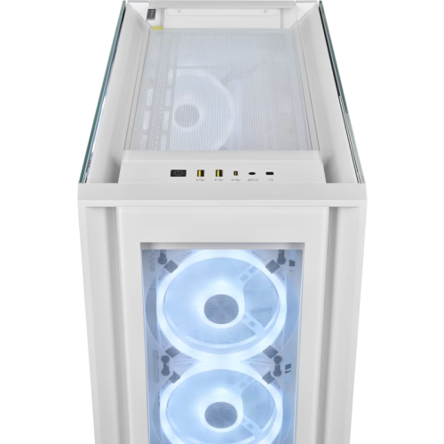 Корпус без блока питания/ Case Corsair iCUE 5000X RGB QL Edition, Midi-Tower, TG, 4x120mm RGB, 2xUSB-A 3.2, 1xUSB 3.2 Type-C, E-ATX, ATX, mATX, mITX White