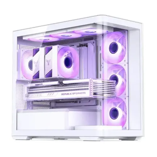 Корпус без блока питания/ Корпус JONSBO D300 White MATX без БП, боковая панель из закаленного стекла, mini-ITX, micro-ATX, белый