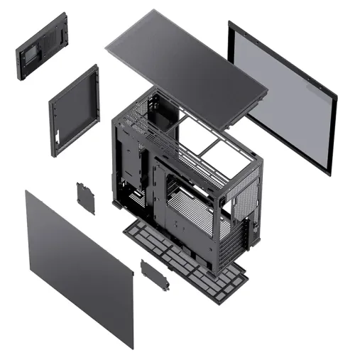 Корпус без блока питания/ Case JONSBO D41 MESH SCREEN, Midi-Tower, TG, no fan, 1xUSB-A 3.2 + 1xUSB-C 3.2, ATX, mATX Black