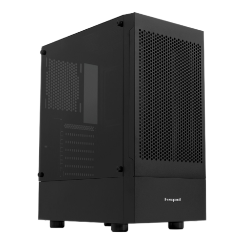 Корпус без блока питания/ Case HSPD M540, Mesh Mid Tower, Black, TG, 0.45 SPCC, no fans, ATX, mATX, mITX, 160/300/150mm, 2x2.5