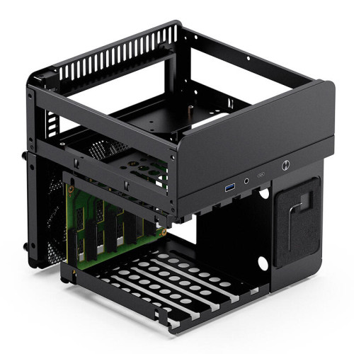Корпус без блока питания/ Jonsbo N2 black, SFF, 1x120mm, mITX, 1*USB3.0, 1*USB 3.2 Gen2 Type-C, Audio+Mic
