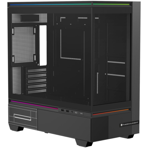 Корпус без блока питания/ Case Thermalright M10 Vision, Mini-Tower, TG, LCD, ARGB, no fans, 2xUSB-A 3.0, 1xUSB Type-C, mATX, mITX Black