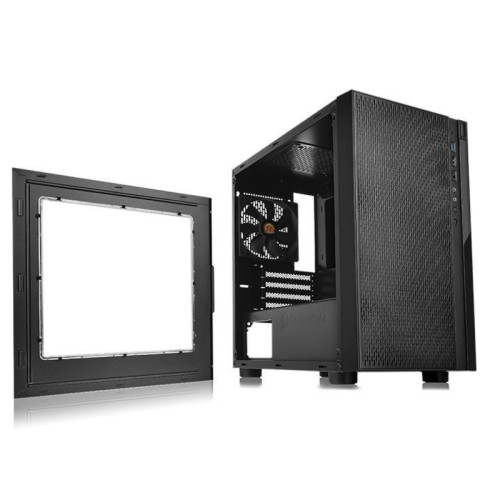 Корпус Thermaltake Versa H18 Window черный mATX 4x120mm 3x140mm 2xUSB2.0 1xUSB3.0 audio bott PSU [CA-1J4-00S1WN-00]