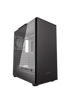 Корпус без блока питания/ PCCooler IE200 BK, Tempered Glass Full Tower, Black, TG, SPCC, 1x120mm ARGB E-ATX, ATX, mATX, mITX 180/380/220mm 4x2.5