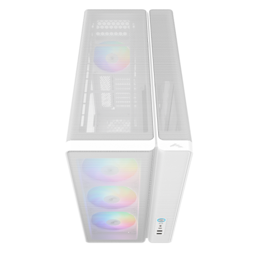 Корпус ПК без блока питания/ Case SAMA S50 White, Midi-Tower, TG, 4x120mm ARGB, 2xUSB 3.0 + 1xUSB 3.2 Type-C, ATX, mATX, mITX White