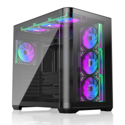 Корпус без блока питания/ Case Raijintek ATREUS BT7, Midi-Tower, TG, 7x120mm ARGB, 2xUSB-A 3.0 + 1xUSB Type-C , E-ATX, ATX, mATX, mITX Black
