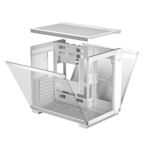 Корпус без блока питания/ PCCOOLER C3 T500 WH, Panoramic Mid Tower, White, TG, 0.7 SPCC, no fans ATX, mATX, mITX 175/400/200mm 1x2.5